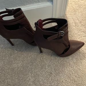 Stunning Oxblood leather stiletto ankle boots.